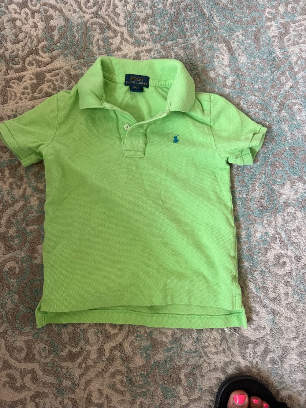 Polo by Ralph Lauren Boys Neon Green Polo with Embroidered Pony